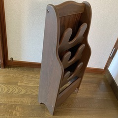 【ウッド調】木製スリッパ立て(3足分)の画像
