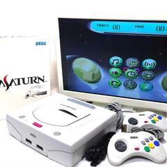 【直接引渡し限定】希少極美品!! SEGA セガ HST-3220 セガサターン SS レトロ ゲーム機 ゲームハード 本体 コントローラー2個 AC AV 外箱付 通電動作確認品の画像