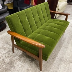 【愛品館 江戸川店 】 kチェア 2シーター モケットグリーン karimoku60（カリモクロクマル）の画像