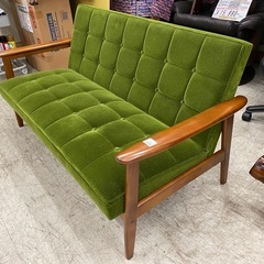【愛品館 江戸川店 】 kチェア 2シーター モケットグリーン karimoku60（カリモクロクマル）の画像