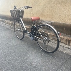 【京都発】京の楽チャリ　パナソニック　電動アシスト自転車　シルバー　26インチの画像