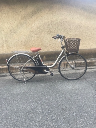 【京都発】京の楽チャリ　パナソニック　電動アシスト自転車　シルバー　26インチ