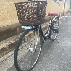 【京都発】京の楽チャリ　パナソニック　電動アシスト自転車　シルバー　26インチの画像