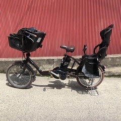 【京都発】京の楽チャリ　電動アシスト自転車　前後子ども乗せタイプ　茶色の画像