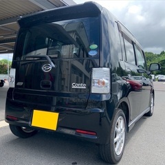 お買い得‼️月々9千円〜分割払い可❗️車検2年付き！【名義変更代込み】車内広い！大人気☆ムーブコンテカスタム☆HDDナビ付き☆走行中DVD見れます☆フルオートエアコン☆ドライブレコーダー付きのフル装備☆事故修復歴無し☆純正アルミ☆そのまま乗って帰れます‼️の画像