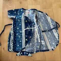 甚平風ロンパース60〜70サイズ、セットアップ甚平95センチ　兄弟服　2点の画像