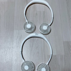 光る 首かけ扇風機 2個セット 充電式 ライトオンオフ可能 風量3段階調整可能 静音の画像