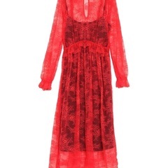SHIRTAPORTER レッド　ドレス　総レース　長袖　インポ...