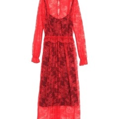 SHIRTAPORTER レッド　ドレス　総レース　長袖　インポート　イタリア製　ワンピースの画像