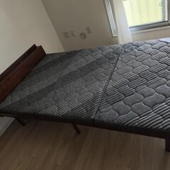【美品】セミダブルベット　ウォールナットの画像