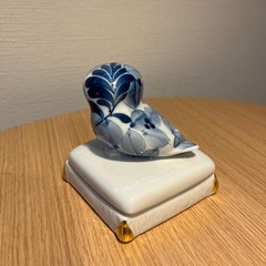 フクロウ　陶器　小物入れの画像