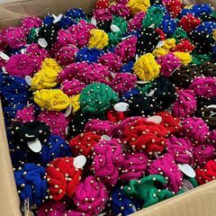 ヘアアクセサリー シュシュ ヘアゴム 7色 まとめ まとめ売り 推し活 カラフル 大量 店舗 イベント 景品 業務用 A0197の画像