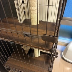 ①【美品・ほぼ未使用】キャットタワー付き 猫ケージ 5段 高さ169cm の画像