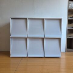 未使用訳あり 両面ディスプレイ レコードラック6DOORタイプ レコード収納 ディスプレイラック 収納棚 収納ラック 扉 レコードプレーヤー台の画像