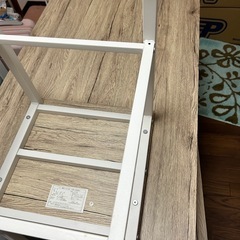 取引中　【美品】ニトリ シンプルな木目調ダイニング4点セット(NA/WH) 商品コード5667910の画像