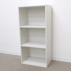 新札幌 YAMAZEN 山善 3段 カラーボックス 2点セット 単品￥1650 ホワイト系 GCB-3 幅42×奥行29×高さ88.5cm No.3551の画像