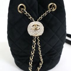 kt12258tm【CHANEL】ドローストリングバッグ　ベルベットマトラッセの画像