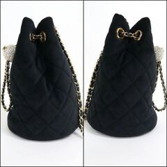 kt12258tm【CHANEL】ドローストリングバッグ　ベルベットマトラッセの画像