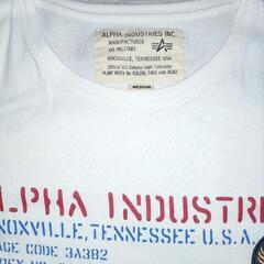 ALPHA INDUSTRIES Tシャツ M ホワイトの画像