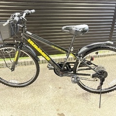 ハマージュニア 24インチ 6段変速 自転車 ブラック×イエロー 中古の画像