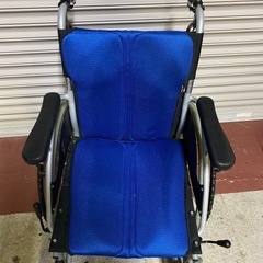 【美品】自走用車椅子 ブルー　CA-10SUの画像