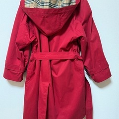 希少美品　Burberry ヴィンテージ　フード　ステンカラー　コート　赤レッドの画像