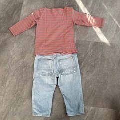 100㎝　カットソー　デニムセットの画像