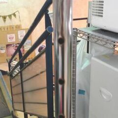 業務用ハンガーラック スチール製 キャスター付き 高さ140～160cm シルバー 西岡店の画像