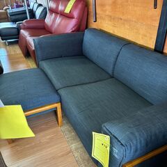 【ジャングルジャングル深井店】★2Pソファー オットマン付 布 ...