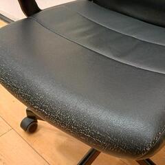 0816-175 IKEA オフィスチェア 黒　※座った重みで動きますの画像