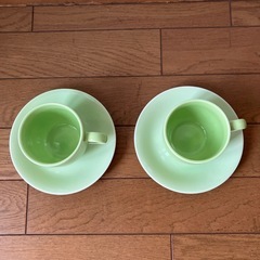 カップ＆ソーサー　若草色　2セットの画像