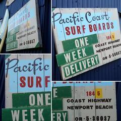 ☆AMERICAN VINTAGE STYLE☆
Pacific Coast SURF BOARDS Sign/
大型 フロント看板（ウォールデコ）
#店舗什器
#サーフショップ
#サーフィンの画像