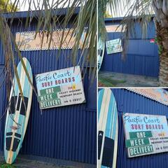☆AMERICAN VINTAGE STYLE☆
Pacific Coast SURF BOARDS Sign/
大型 フロント看板（ウォールデコ）
#店舗什器
#サーフショップ
#サーフィンの画像