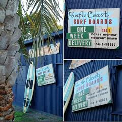 ☆AMERICAN VINTAGE STYLE☆
Pacific Coast SURF BOARDS Sign/
大型 フロント看板（ウォールデコ）
#店舗什器
#サーフショップ
#サーフィンの画像