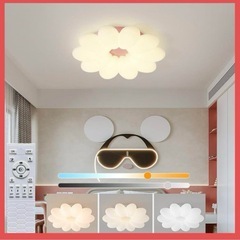 シーリングライト 花 子供部屋 照明器具 リモコン付き ピンク6畳〜10畳の画像