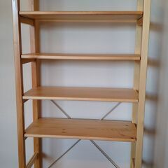【受け渡し予定者決定】無印良品 パイン材ユニットシェルフ奥行２５ｃｍタイプ・５８ｃｍ幅・中　追加棚板2枚付き　 MUJI の画像
