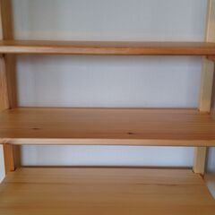 【受け渡し予定者決定】無印良品 パイン材ユニットシェルフ奥行２５ｃｍタイプ・５８ｃｍ幅・中　追加棚板2枚付き　 MUJI の画像