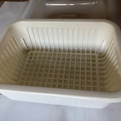 食器水切りかご、トレー、ふたの三点セット中古品の画像