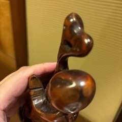 「福禄寿」の木彫りの置物の画像