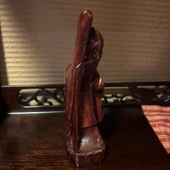 「福禄寿」の木彫りの置物の画像