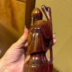 「福禄寿」の木彫りの置物の画像