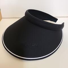 新品　未開封　サンバイザー ブラック ゴルフ テニス スポーツ 日焼け対策 ブラックの画像