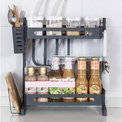 【‎Habrur】スタイリッシュで機能的なキッチン収納ラックの画像
