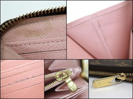 NR19　ok06749tm【LOUIS VUITTON】ジッピーウォレット　モノグラム　ローズバレリーヌ　M41894