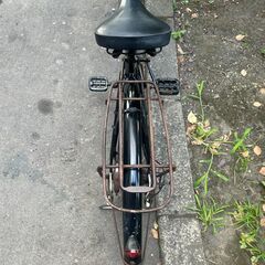 【リサイクルショップどりーむ天保山店】No.393 エコチャリNo.21905R 自転車 26インチ 黒　LEDオートライト ギア× ベル無し サドル固定の画像