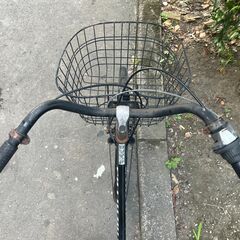 【リサイクルショップどりーむ天保山店】No.393 エコチャリNo.21905R 自転車 26インチ 黒　LEDオートライト ギア× ベル無し サドル固定の画像