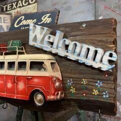 アメリカン ヴィンテージStyle/
OPEN & WELCOME 看板/
オープン看板（ワーゲンバス）
#店舗什器
#キッチンカー
#イベントカー
#エアーストリームの画像