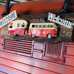 アメリカン ヴィンテージStyle/
OPEN & WELCOME 看板/
オープン看板（ワーゲンバス）
#店舗什器
#キッチンカー
#イベントカー
#エアーストリームの画像