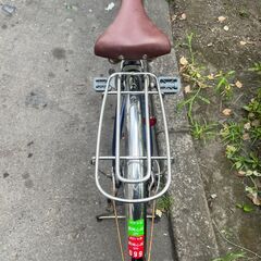 【リサイクルショップどりーむ天保山店】No.394 エコチャリNo.21874R 自転車 27インチ 青 ベルOK ギア× ライト×の画像