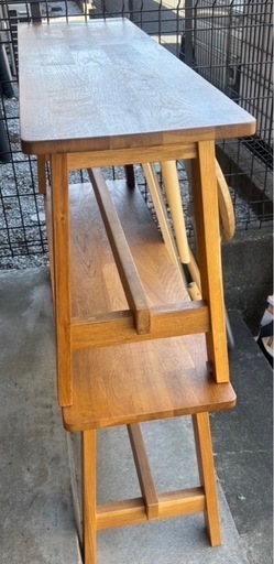 【美品】ダイニングテーブル　ベンチ２脚付き